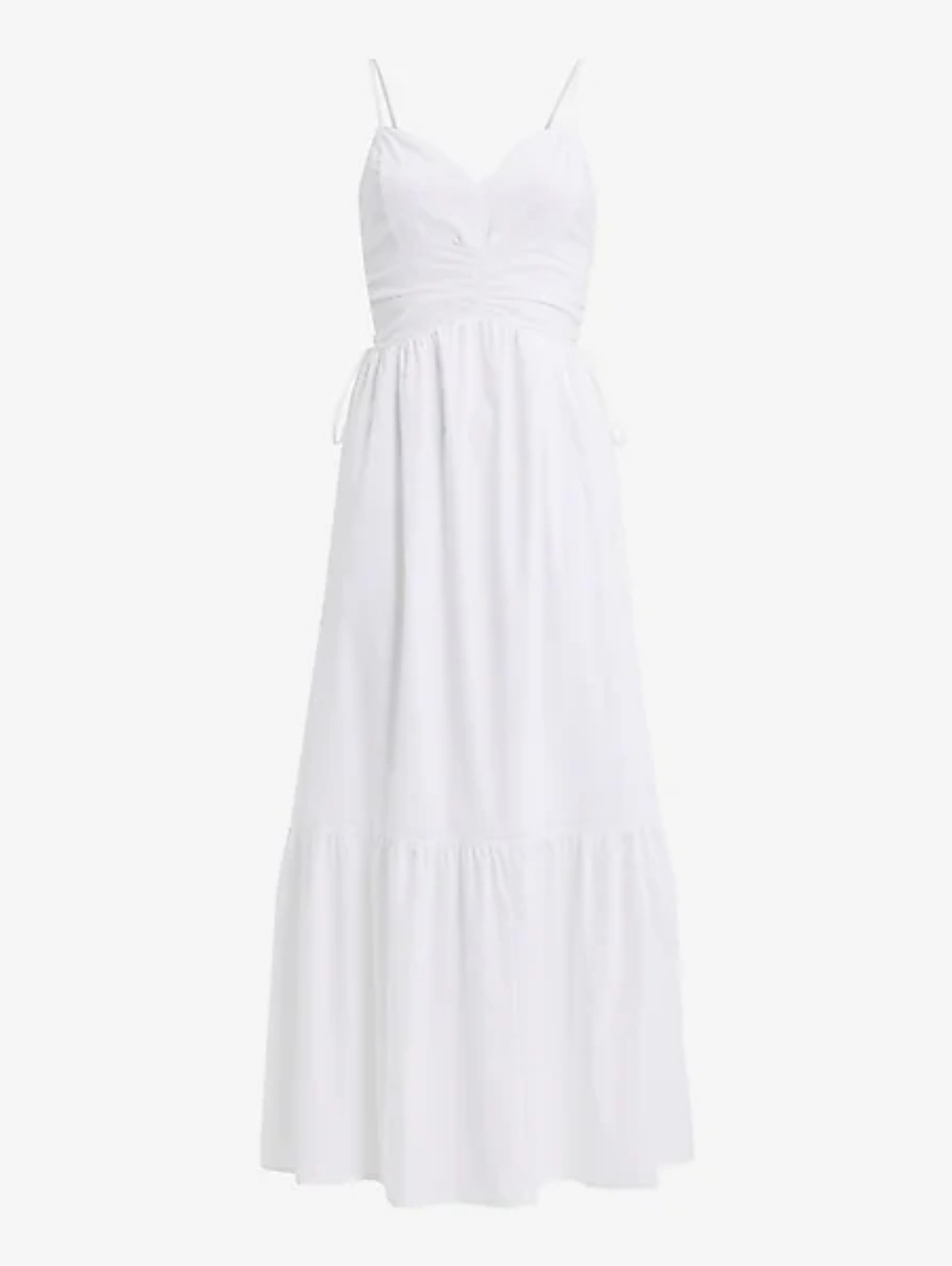 NWT - Express V-Neck Ruched Side Tie Smocked Back Bodice Midi Dress - Size XL - Picture 4 of 16